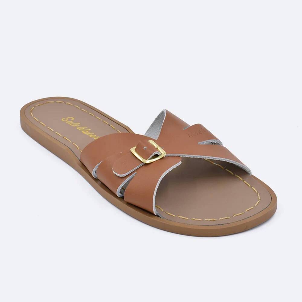 NEW SALT WATER SANDALS women's classic slide sandals in tan